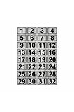 10x15cm Metal Yapışkanlı Numara (1..32) 32 Adet Gümüş Renk Metal