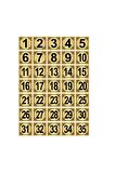 Metal Kapı,masa,dolap Numarası 5x5cm 35 Adet (1..35) Altın Renk Metal