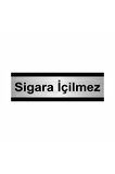 Sigara İçilmez 5x20 cm Gümüş Renk Metal Yönlendirme Levhası