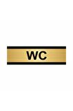 Wc 5x20 cm Altın Renk Metal Yönlendirme Levhası