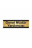 Genel Müdür Yardımcısı 5x20cm Altın Renk Metal Yönlendirme Levhası