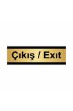 Çıkış/exıt 5x20cm Altın Renk Metal Yönlendirme Levhası