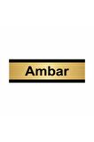 Ambar 5x20cm Altın Renk Metal Yönlendirme Levhası