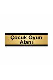 Çocuk Oyun Alanı 7x20cm Altın Renk Metal Yönlendirme Levhası