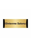 Bekleme Salonu 5x20cm Altın Renk Metal Yönlendirme Levhası