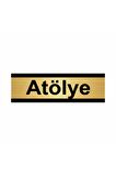 Atölye 5x20cm Altın Renk Metal Yönlendirme Levhası
