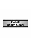 Bebek Bakım Odası 5x20cm Gümüş Renk Metal Yönlendirme Levhası