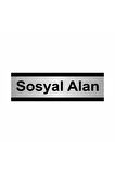 Sosyal Alan 5x20cm Gümüş Renk Metal Yönlendirme Levhası