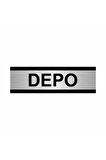 Depo 5x20cm Gümüş Renk Metal Yönlendirme Levhası