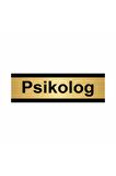 Psikolog 5x20cm Altın Renk Metal Yönlendirme Levhası