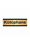 Kütüphane 7x20cm Altın Renk Metal Yönlendirme Levhası