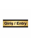 Giriş/entry 7x20cm Altın Renk Metal Yönlendirme Levhası