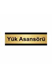 Yük Asansörü 10x20cm Altın Renk Metal Yönlendirme Levhası