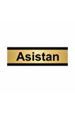 Asistan 5x20cm Altın Renk Metal Yönlendirme Levhası