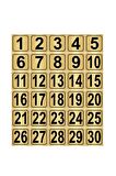 Altın Renk Metal Metal Kapı Masa Dolap Numarası 7 cm  x7 cm 30 Adet  1..30