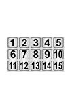 Metal Kapı,masa,dolap Numarası 15cmx15cm 15 Adet (1..15) Gümüş Renk Metal