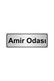 Gümüş Amir Odası Yönlendirme Levhası 10cm x 20cm