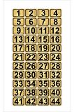 Metal Kapı,masa,dolap Numarası 10cmx15cm 44 Adet Dikdörtgen (1…44) Altın Renk Metal