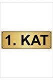 1.kat 5cmx20cm Metal Yönlendirme Levhası Altın Renk