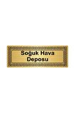 Soğuk Hava Deposu 7cmx20cm Metal Yönlendirme Levhası Altın Renk Metal