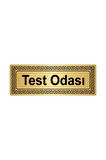 Test Odası 7cmx20cm Metal Yönlendirme Levhası Altın Renk Metal