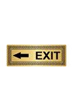 Exıt Sola 7cmx20cm Metal Yönlendirme Levhası Altın Renk Metal