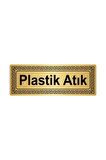 Plastik Atık 7cmx20cm Metal Yönlendirme Levhası Altın Renk Metal