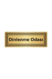 Dinlenme Odası 7 cmx20 cm Metal Yönlendirme Levhası Altın Renk Metal