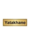 Yatakhane Yönlendirme Levhası 7 cm x 20 cm Altın Renk Metal