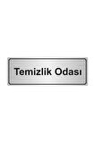 TEMİZLİK ODASI YÖNLENDİRME LEVHASI 7cmX20cm GÜMÜŞ RENK METAL