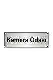 Kamera Odası Yönlendirme Levhası Gümüş Renk Metal 7cmx20cm