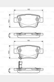 0986495073 Arka Fren Balata Tk Toyota Avensis (03-08) - Corolla Verso (04-09) 1.6 1.8 2.0 D4d