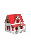 Kız Çocuk Oyuncak CCY00093 AHŞAP KIRMIZI VİLLA EV Erkek Çocuk Oyuncak Eğitici Oyuncaklar
