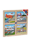 Kız Çocuk Oyuncak ONY-343/344/345/346 Ahşap Erkek Çocuk Oyuncak Eğitici 4'lü Puzzle -Onyıl Erkek Çoc