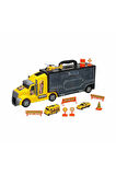 Kız Çocuk Oyuncak ERN-874 Heroes Toys Çantalı İnşaat Taşıyıcı Tır Seti Erkek Çocuk Oyuncak Eğitici O
