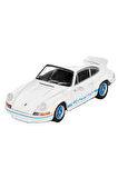 Kız Çocuk Oyuncak Mini GT 1/64 Porsche 911 RS 2.7 Grand Prix White with Blue Liv