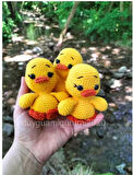 Amigurumi ördek anahtarlık veya oyuncak 10 cm