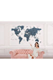 Oxyteez   Türkçe Dünya Haritası Dekoratif Duvar Kağıdı Son Derece Detaylı-1615 1615