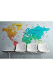 Oxyteez   Renkli Dünya Haritası Duvar Kağıdı Detaylı Ülke ve Başkentli -1710 1710