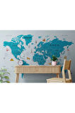 Oxyteez   Dünya Haritası Duvar Kağıdı Detaylı Ülke ve Başkentli İngilizce Dünya Haritası-1724 1724