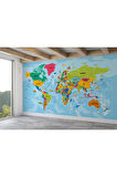 Oxyteez   Türkçe Dünya Haritası Duvar Kağıdı Son Derece Detaylı Ve Dekoratif-2024 2024