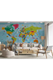 Oxyteez   Türkçe Dünya Haritası Duvar Kağıdı Son Derece Detaylı Ve Dekoratif-2024 2024