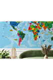 Oxyteez   Türkçe Dünya Haritas Duvar Kağıdı Son Derece Detaylı Ve Dekoratif-2036 2036
