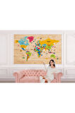 Oxyteez   Ahşap Görünümlü Dünya Haritası Dekoratif Duvar Kağıdı 2097 2097