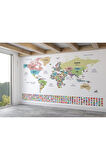 Oxyteez   Türkçe Dünya Haritası Duvar Kağıdı Ülke Bayraklı Ve Dekoratif 2384 2384