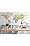 Oxyteez   Türkçe Dünya Haritası Duvar Kağıdı Ülke Bayraklı Ve Dekoratif 2384 2384
