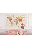 Oxyteez   Türkçe Dünya Haritası Ayrıntılı Eğitici-öğretici Okyanuslu Dekoratif Duvar Kağıdı 2530 2530