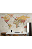 Oxyteez   Türkçe Dünya Haritası Ayrıntılı Eğitici-öğretici Okyanuslu Dekoratif Duvar Kağıdı 2530 2530