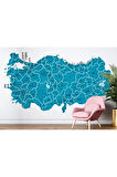 Oxyteez   Türkiye Haritası İl ve İlçeli Ayrıntılı Eğitici Duvar Kağıdı-3031 3031
