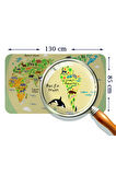 Eğitici Dünya Haritası Dünya Atlası Çocuk ve Bebek Odası Duvar Sticker-85x130-3773